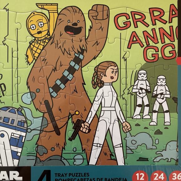 New Buffalo Disney Star Wars 4 Pack of Tray Puzzles 12-48 Piece Puzzles - Picture 5 of 12